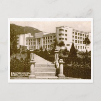 Library, Bogota, Colombia Vintage zazzle_postcard