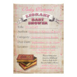 Library Book Baby Shower Invitations