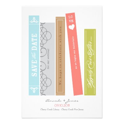 Library Book Save the Date Personalized Announcement