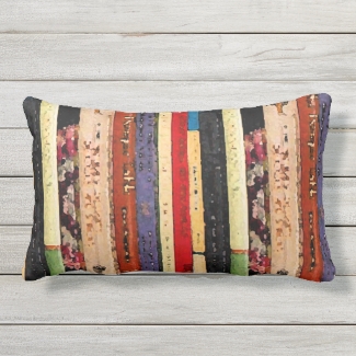 Library Books Abstract Outdoor Pillow