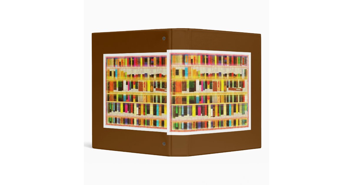Library Bookshelf Binder Zazzle