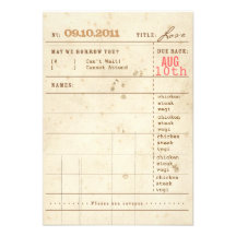 Library Card RSVP Postcard Personalized Invitation
