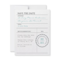 Library Card Save the Date Custom Invites