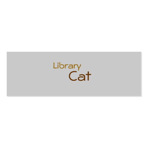 Library Cat (Book Mark) Business Card Templates (back side)
