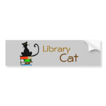 Library Cat bumper stickers by RLMdesignes Library Cat bumper stickers