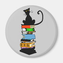 Library Cat Fridge Magnet