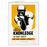 Library Is Knowledge 1940 WPA Greeting Cards
