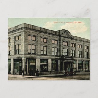 Library, Junction City KS 1908 Vintage zazzle_postcard