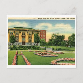 Library, Kansas City, Kansas Vintage Postcards