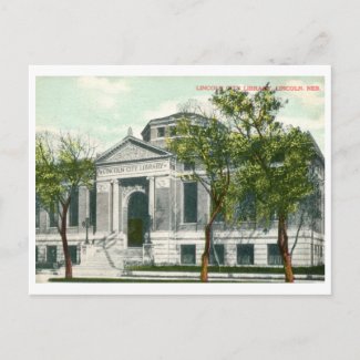 Library, Lincoln, Nebraska Vintage Postcard