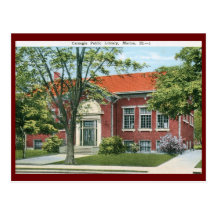 Library, Marion, Illinois Vintage Post Cards