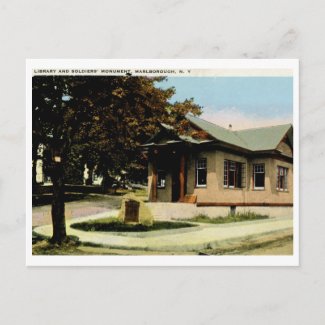 Library, Marlborough, NY Vintage zazzle_postcard