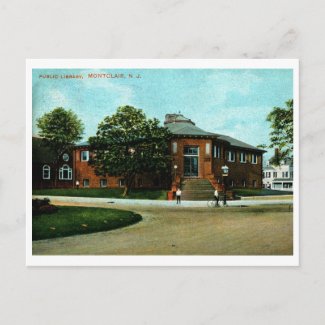 Library, Montclair, NJ 1909 Vintage zazzle_postcard