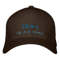 Library My 2nd Home embroidered hats