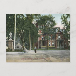 Library, N. Adams, Massachusetts 1908 Vintage Post Cards