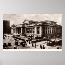 Library, New York City c1910 Vintage Print