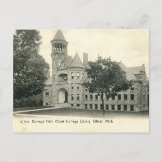 Library, Olivet College, Michigan Vintage Post Cards