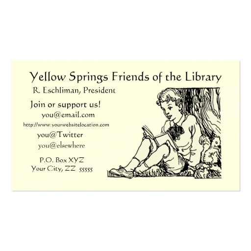Library Poem Quote Regular Business Card