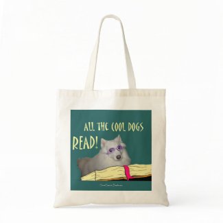 Library - Samoyed - Cool Dogs Read Literacy bag