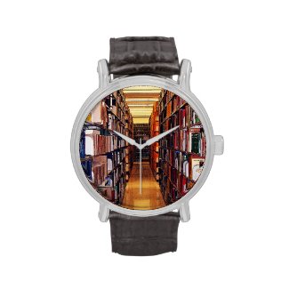Library Shelves Wrist Watch