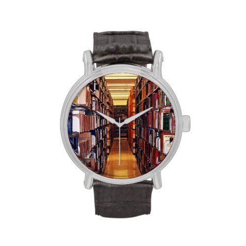 Library Shelves Wrist Watch