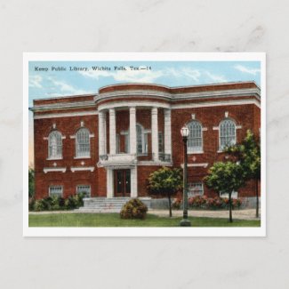 Library, Wichita Falls, TX Vintage zazzle_postcard