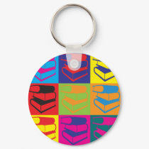Library Work Pop Art keychains by sciencewillprevail Library Work Pop Art keychains