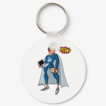 Libraryman with POW! keychains
