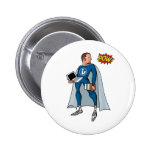 Libraryman with POW! Pinback Button
