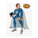 Libraryman with POW! postcards
