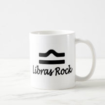 Libras Rock Black with Symbol Coffee Mugs