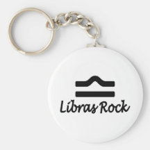Libras Rock Black with Symbol Key Chain
