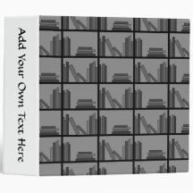 Libros en estante. Gris y negro