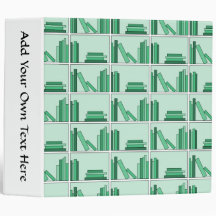 Libros verdes en estante