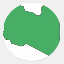 Libya flag map round sticker