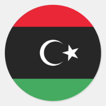 Libya Flag Round Stickers