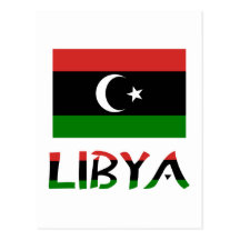 Libya Flag & Word Post Cards