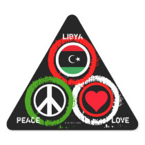 Libya Love Peace Sticker Triangle
