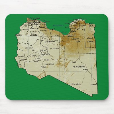 physical maps of libya. Libya Map Mousepad by