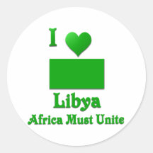 Libya Round Sticker