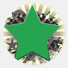 Libya Star Round Sticker