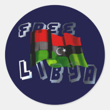 Libyan flag of Libya Independence Monarchy flag Round Sticker