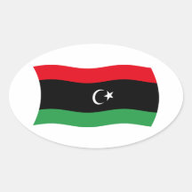 Libyan Flag Oval Stickers