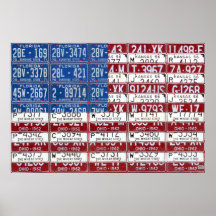 License Plate Flag of the United States USA 2012 Print