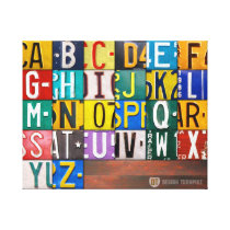 License Plate Letter Art Alphabet Sign canvas prints