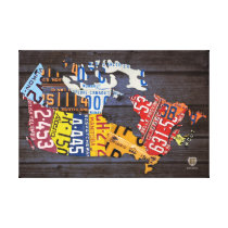 License Plate Map of Canada Wrapped Canvas canvas prints