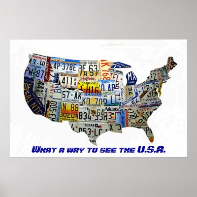 United States Map Made Of License Plates