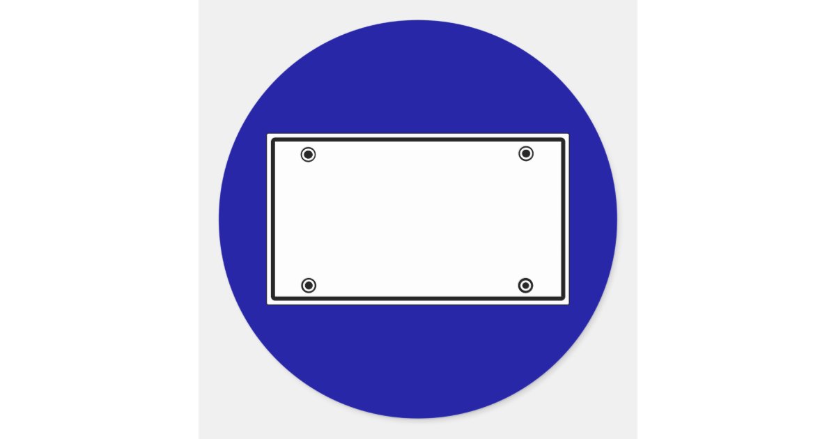 License plate template classic round sticker | Zazzle
