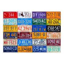 License Plates of USA - Colorful American History posters