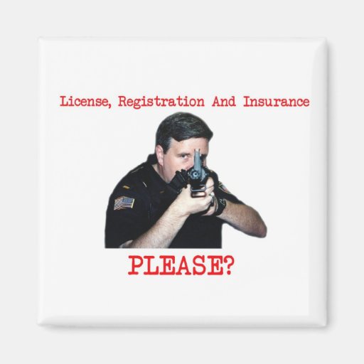 License Registration Square Magnet